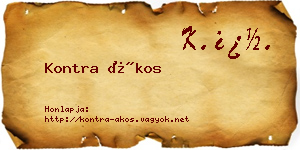 Kontra Ákos névjegykártya
